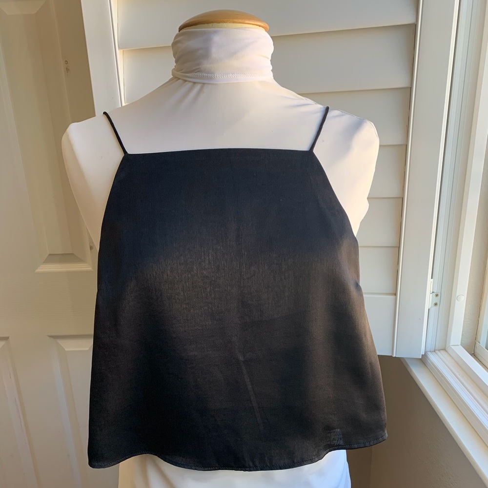 Black silk crop top ( New)